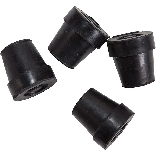 DMI Durable Replacement Quad Cane Tips, 1/2 Inch, 4 per Box, Black