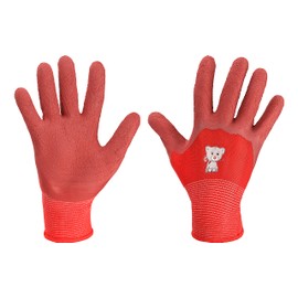 Ladeheid Children's Girl's Boy's Safety Working Gardening Gloves BD002 (Red, 6-8 y)