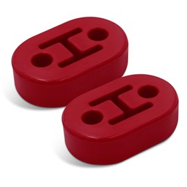 DWARFOO 2 PCS Car Rubber Exhaust Hanger, Heavy Duty Auto Exhaust Muffler Insulator Bushing, 2 Holes 0.47 Inch, High-Density Tailpipe Damping Hanger, Universal Car Accessories (Red)