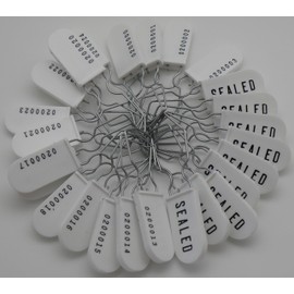 Plastic Padlock Security Seal with Large Shackle Metal Wire (White, 25 Pack)