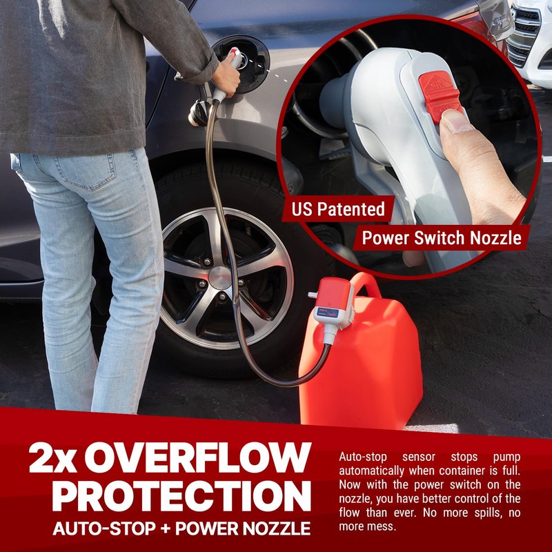 TERA PUMP Battery Powered Fuel Transfer Pump with On/Off Power