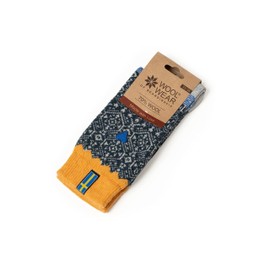 HomeOfSocks Pair of 70% Wool Socks Sweden Flag, yellow