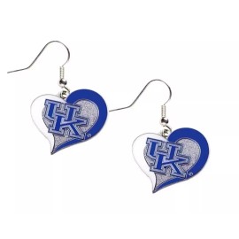 University Of Kentucky Wildcats Heart Earrings Football Team Gift Dangle Logo