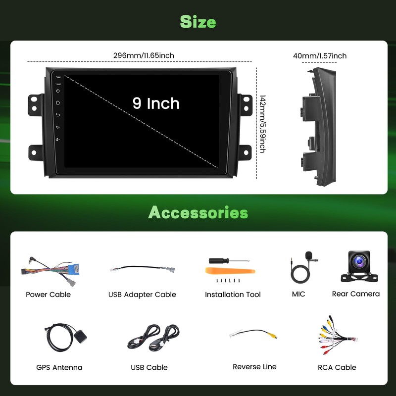 2+64GB Android 15 Car Stereo for Suzuki SX4 2006-2013 Wireless