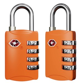 2 Packs TSA Cerraduras de Equipaje de 4 Dígitos, Diyife Luggage Locks, Candados de Seguridad, Candados de Combinación, Candado con Código para Maletas de Viaje, Mochilas, Naranja