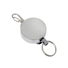 ID Card Holder Ski Pass Holder Zip Keyring Yo-Yo, silver