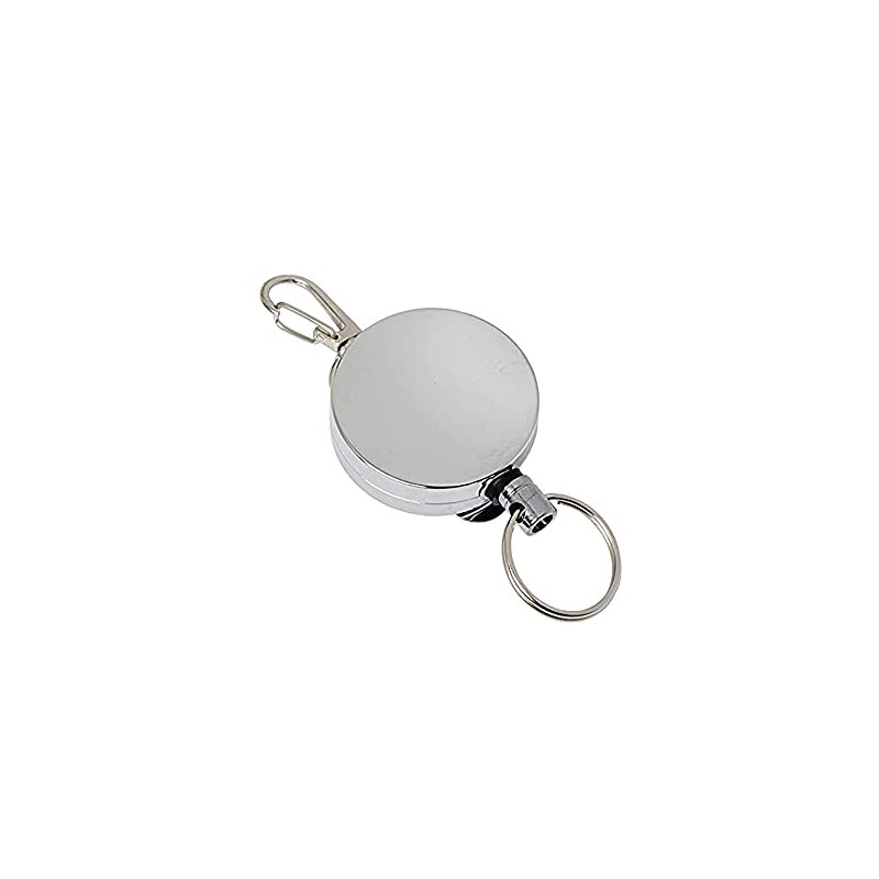 ID Card Holder Ski Pass Holder Zip Keyring Yo-Yo, silver