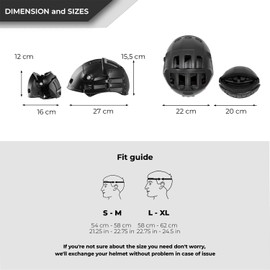 Overade Faltbarer Helm Plixi Fit (Schwarz, L/XL (59-62 cm))