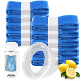 10 Pack for Genie Diaper Bags Refill with 1 Empty Refill Cartridge, Compatible with Diaper Genie Complete Pail and Expression Pail Refill for Max Odor Locking, Lemon Scented