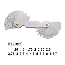 sourcing map R1-7 Radius Gauge Alloy Steel Radius Fillet Gauge Portable Concave Convex Measuring Tool for Tool and Die Makers Check