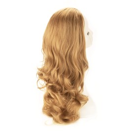 Bombshell Hair Extensions 3/4 Half Head Wig Hair Piece 24 inches Heat Resistant Synthetic Long Curly Thick Wig for Daily Party (M19 DARK GOLD BLONDE)