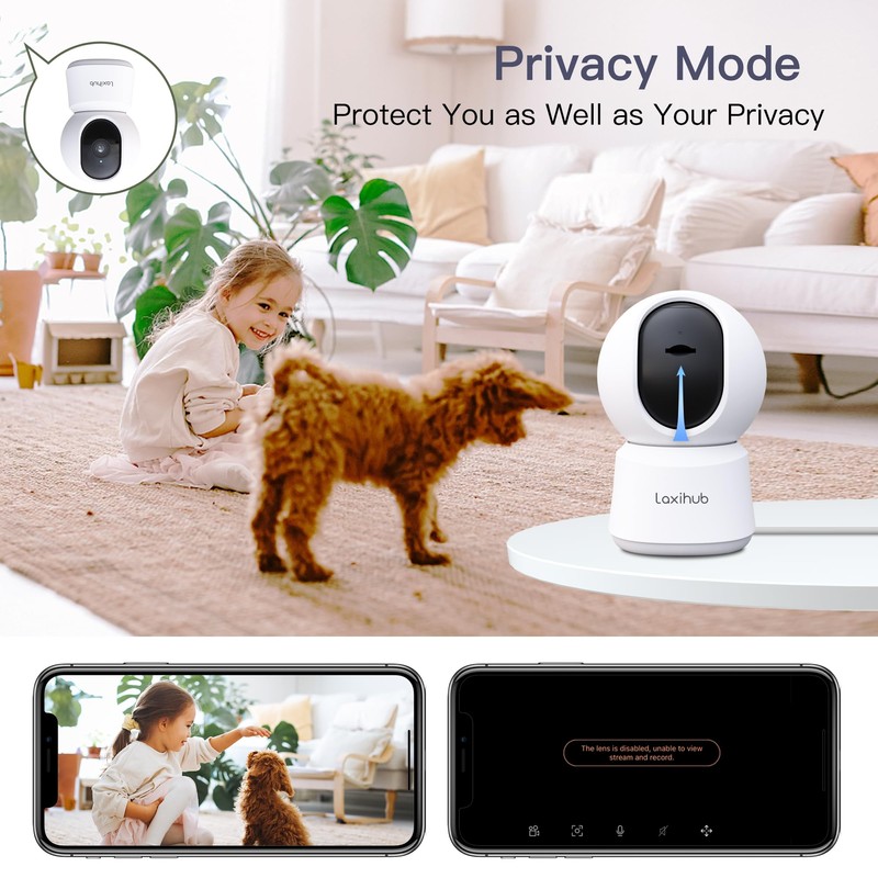 LAXIHUB Dog Camera with App 2K/3MP HD Camera Surveillance Indoor