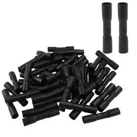 Murtenze 50 Pcs 14-12 AWG Heat Shrink Butt Connectors, Insulated Waterproof Electrical Wire Connectors Crimp Terminals, for Marine/Automotive, Black