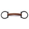 Cavalon D-Ring Soft Leather Silver Dotted Snaffle Bit (6")