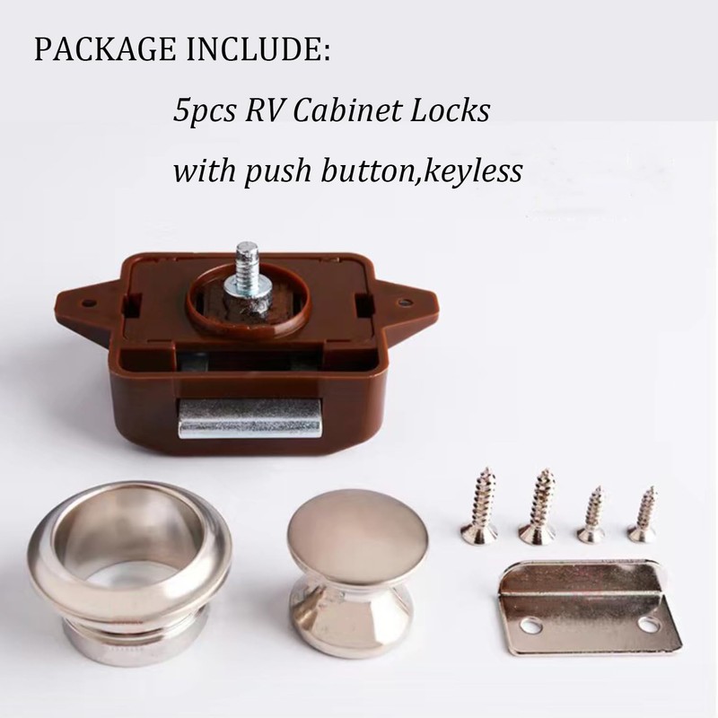 MTSmart RV Cabinet Locks, ABS Push Button Cabinet Latch for