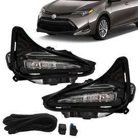 Daytime Running Lights Replacement for 2017-2019 Toyota Corolla L LE XLE Front Driving Fog Lamp Assembly with Switch & Wring Harness