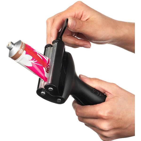 Big SqueezeÂ® Tube Squeezer | Heavy Duty Tube Wringer - Made in USA - Toothpaste, Paint, Cosmetics, Sunscreen, Hair Dye, Adhesives, Metal Tubes. Comfortable Ergonomic Dispenser Tool (Black)