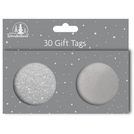 Tallon (7109) Festive Wonderland Round Christmas Gift Tags Silver - Pack of 30