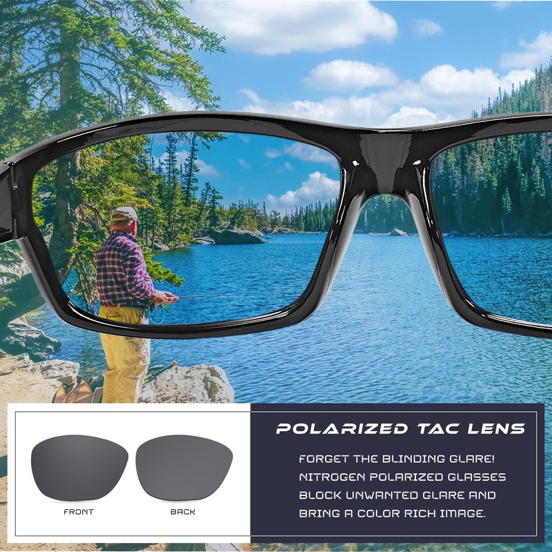 Nitrogen Polarized Wrap Around Sport Sunglasses for Men Women UV400