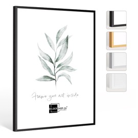 Bildershop-24 Milano Aluminium Picture Frame, 21 x 28 cm, Matte Black Photo Frame, Removable Frame, Poster Frame, Puzzle Frame, Aluminium Picture Frame