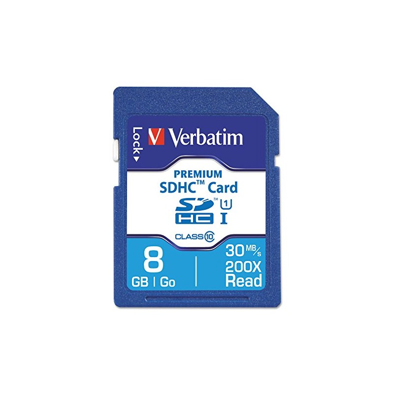 Verbatim 8GB Premium SDHC Memory Card, UHS-I V10 U1 Class