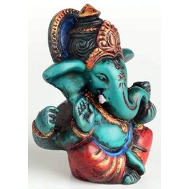 BUDDHAFIGUREN/Billy Held Ganesha Ganapati Ganesh Statue Made of Resin 6.5 cm turquoise
