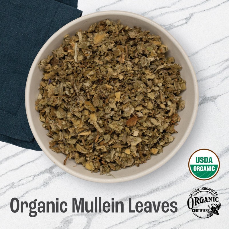 J Mac Botanicals Organic Mullein Leaves (4 oz) Certified USDA