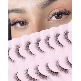 Pestañas Postizas De Ojo De Gato, Tenues, Naturales, Semi-Tenues, Cortas, De 13 Mm, Suaves, Paquete De 7 Pares.                                       