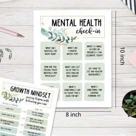 6 Pcs Mental Health Poster for Classroom Decor,Boho Inspirational Posters Growth Mindset Posters Motivational Posters for Bulletin Board Classroom Reading Corner School Supplies Counselor Office Calming Room Decor (Green)