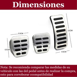 Vmingo Pedal Deportivo Transmision Manual (MT) Kit de Pedal Estandar Acero Inoxidable Automóvil Coche 3pzs