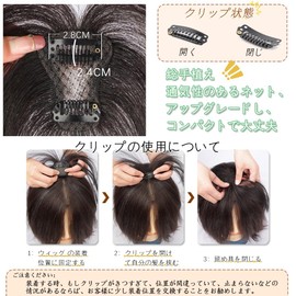 QIAOXI Bangs Wig, Fully Hand Planted, 100% Human Hair, Partial Wig, 3D Structure, Straight Wig, Women's Hair Extension, With Sides, French Style, Cute, Ultra-thin, For Everyday Use, French Style,