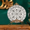 Wenbery 13.8" H Fleur-de-Lis Easel Stand,Metal Book Stand, Plate Holder