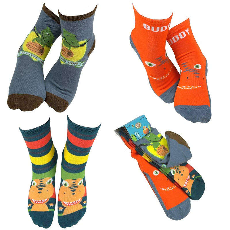 Dinosaur Train Boys Fun Silly Space Dinosaur Kids' Socks -