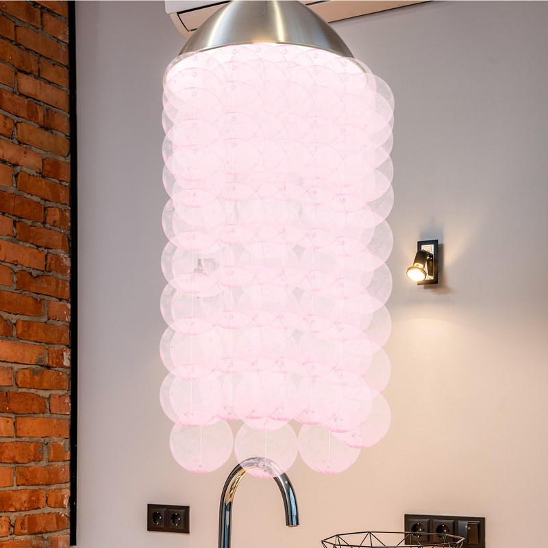 Ciieeo 100pcs Capiz Shell Wind Chime Home Decoration Round Natural
