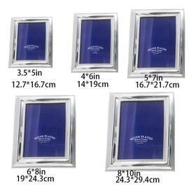 IELEPHONIX Metal Mirror Picture Frame Silver-Plate with Delicate Beading,Elegant Contemporary style 3.5 * 5'' 4 * 6'' 5 * 7'' 6 * 8'' 8 * 10'' tabletop display 1pc picture random (silver, 4 * 6inch)
