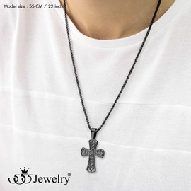 555Jewelry Stainless Steel Celtic Cross Necklace 16" - 24" Chain, Metal, not known