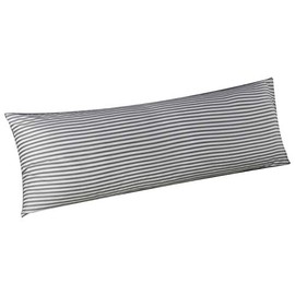 JELLYMONI 100% Natural Cotton Striped Pillowcase, 1 Pack White and Grey Stripes Pattern Printed Pillow Cover with Envelope Closure(Pillow is not Included)(Body(20"Ã54"))