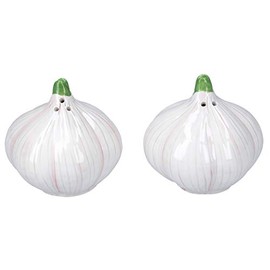 Gisela Graham Ceramic Garlic Salt & Pepper Shaker Set