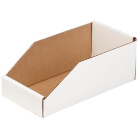 Aviditi BINMT612 Corrugated Open Top Bin Box, 12" Length x 6" Width x 4-1/2" Height, Oyster White (Case of 50)