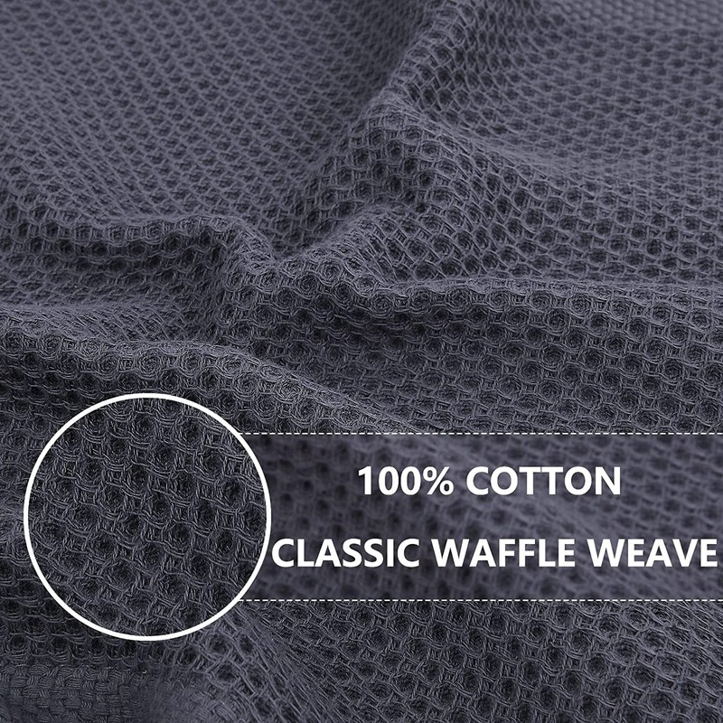 LEIAOLY 100% Cotton Waffle Weave Kitchen Dish Cloths, Ultra Soft