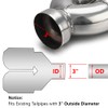 A-KARCK Dual Outlet Exhaust Tip 3" Inlet,Polished Double Wall Tailpipe