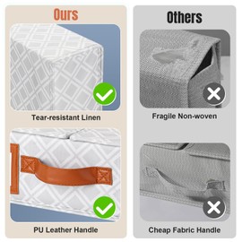 FGNTWP 8 Pack Bed Sheet Organizers and Storage, (Queen or King Size) Sheet Organizer for Linen Closet, Foldable Bedding Storage Box with Window for Bedsheets, Duvet Cover and Pillowcase, Light Printed