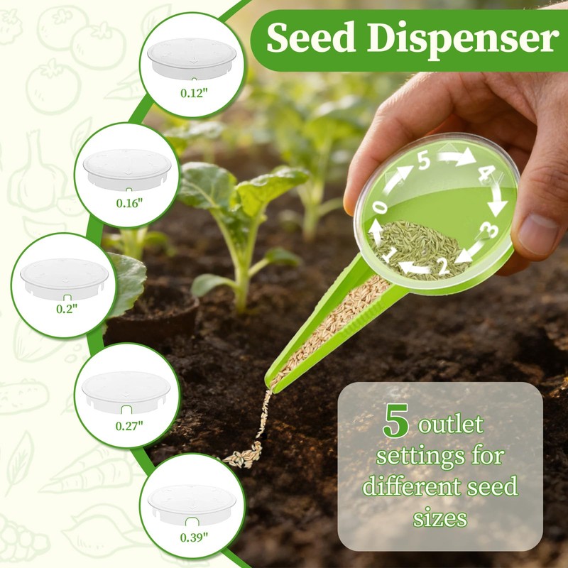 DRAINJH Mini Seed Spreader, 19 Pcs Seed Planter Tool Dispenser