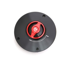 Autobahn88 Motorcycle Fuel Tank Cap, Keyless, Quick Lock/Release, compatible with Honda CB 919 Hornet 900 (All Year), (Blade Style) (Body-Handle-Cap = Black-Red-Black)