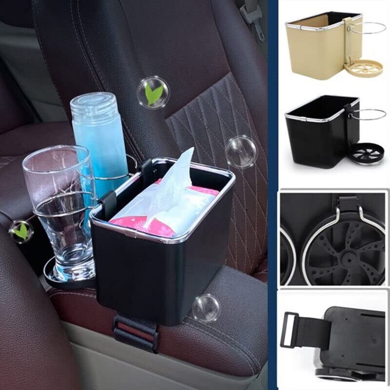 AIMALL Armrest Storage Box with Cup Holder, Tissue Box, Drawer