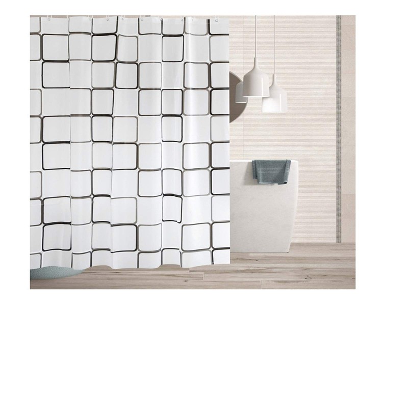 Nordic Style Fashion Shower Curtain with Plastic Hooks PEVA Large