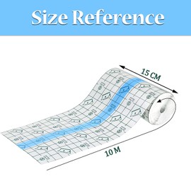 HUDDU Shower Plaster, Waterproof Transparent Bandage Tattoo Plaster, Waterproof, Tattoo Film, Healing, Waterproof Plaster, Shower Plaster Roll, Film Bandage for Sports, Showers (15 cm x 3 m)