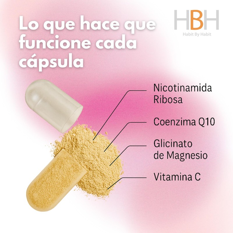 HBH Suplementos | B-charge | Nicotinamida Ribosa + Coenzima Q10