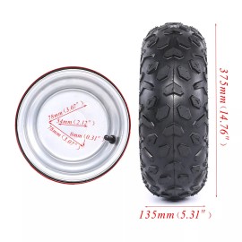 Unbranded 2pc 145/70-6 Tire Wheel Rim + 3 Stud Steering Spindle Hub Go Kart Quad Dirt Bike