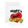 CafePress Worlds Best School Secretary Folded Greeting Card Glossy